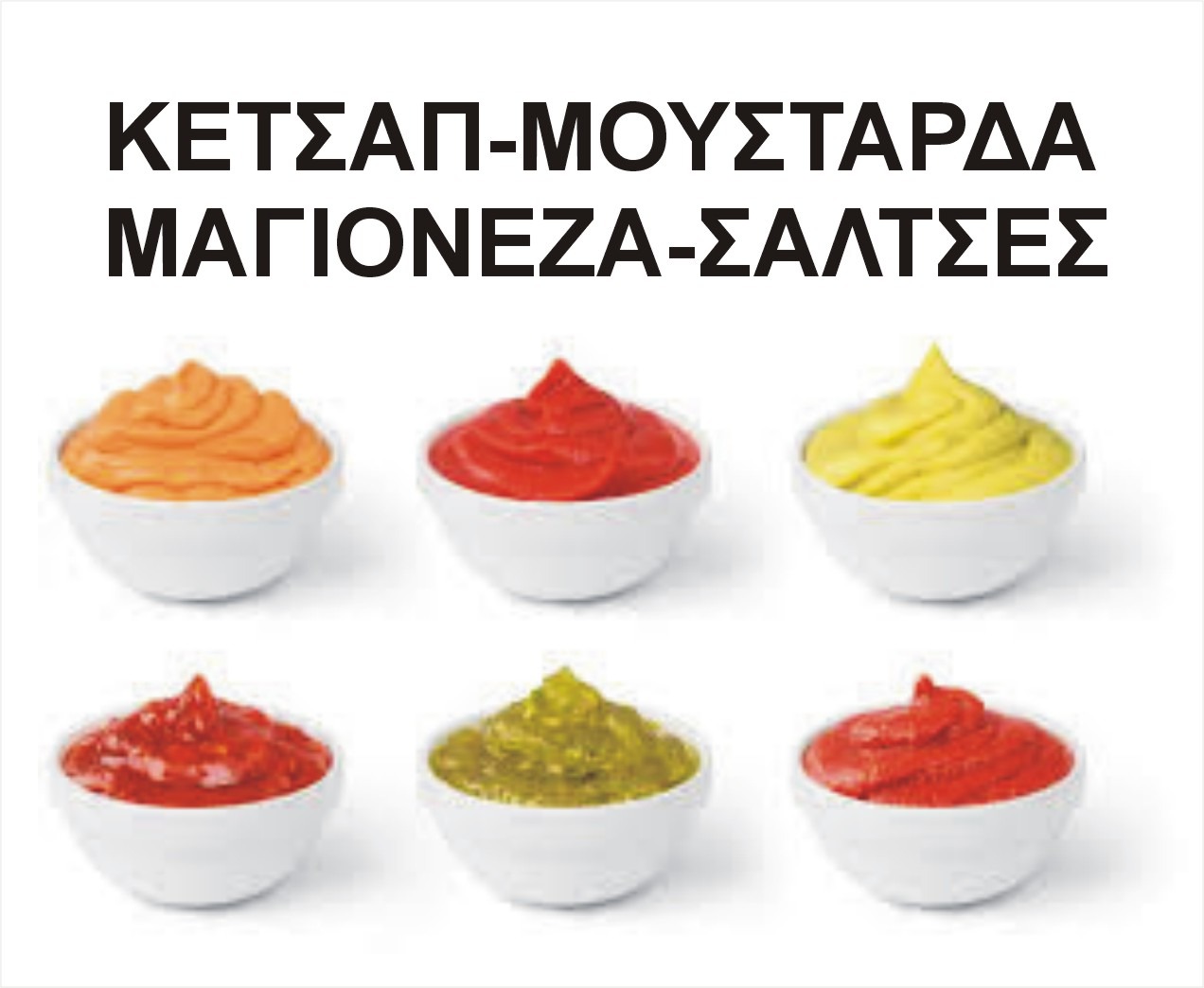ΜΑΓΙΟΝΕΖΑ ΜΟΥΣΤΑΡΔΑ ΚΕΤΣΑΠ ΣΑΛΑΤΕΣ ΑΛΟΙΦΕΣ